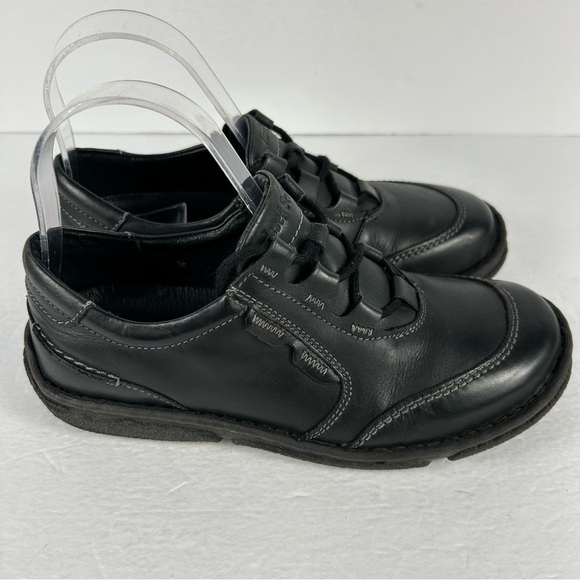 ❤️ Josef Seibel Black Leather Women Loafers Size 37 - Picture 4 of 9